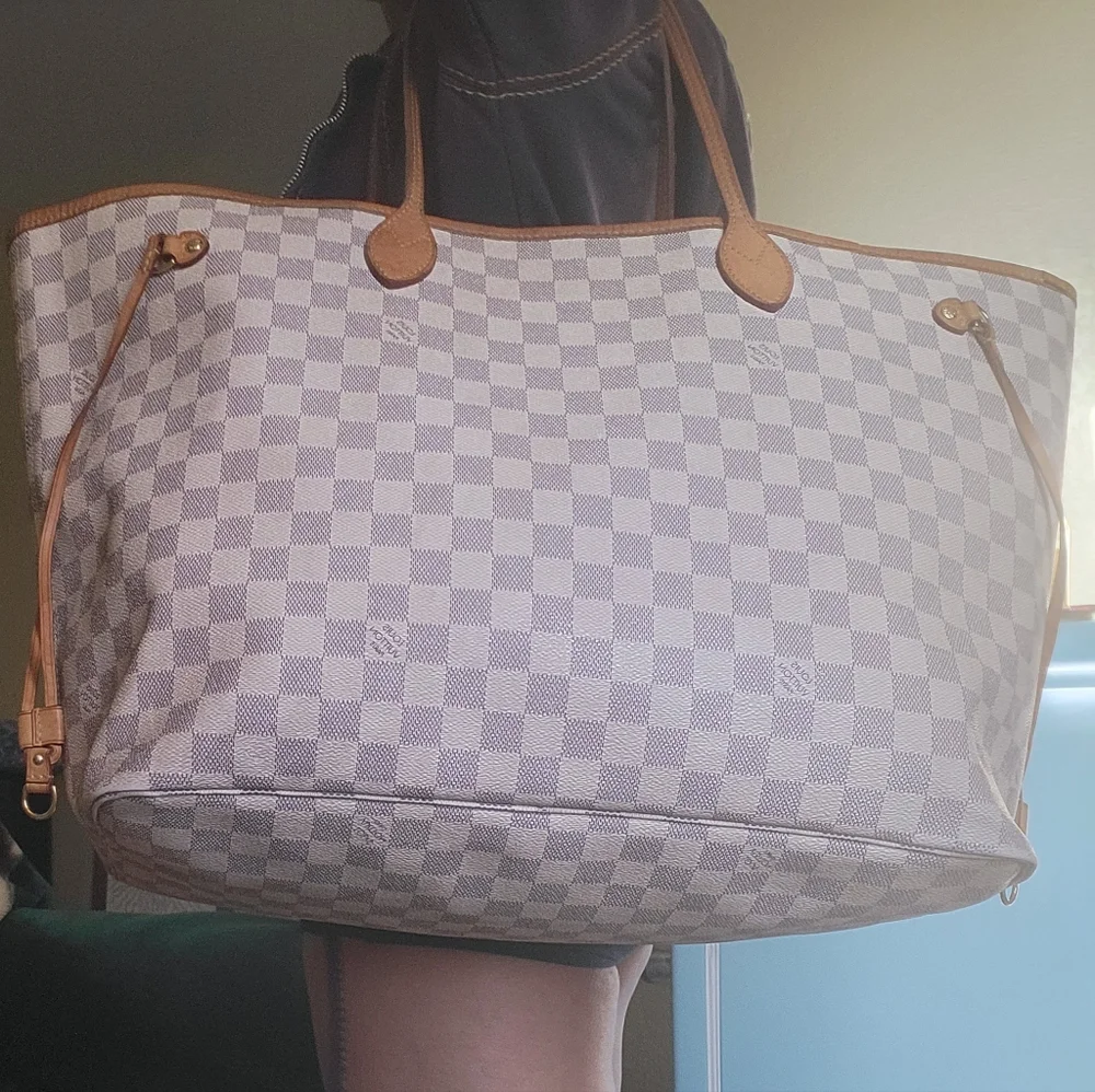 Close out Sale⚠️⚠️⚠️ SALE 💯 XL Louis Vuitton Neverfull GM AZUR - Picture 14 of 14